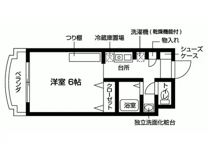 ネオシティ瀬田(1K/2階)の間取り写真