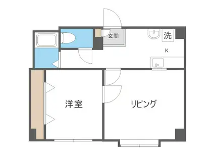 第3澄川銀座パレス(1LDK/3階)の間取り写真