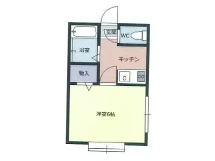 コーポ川崎(1K/1階)の間取り写真