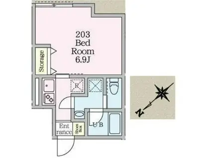 ウィステリア菊名(1K/2階)の間取り写真