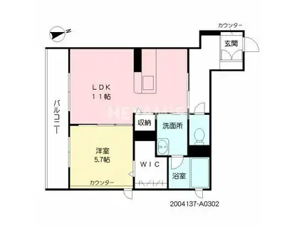 シャーメゾン フォルジュロン(1LDK/3階)の間取り写真