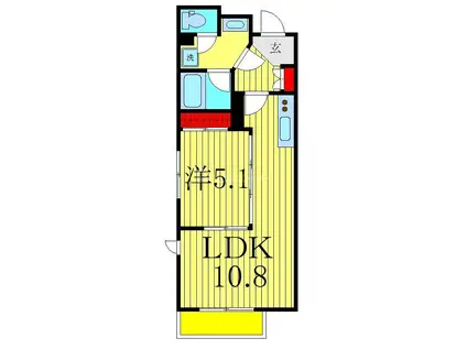 SAVOIR南流山(1LDK/2階)の間取り写真