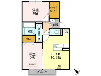 セントポーリアIII(2LDK/2階)の間取り写真