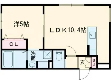 ヴィアルCITY恵庭(1LDK/3階)の間取り写真