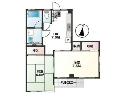 サンハイツ・スギウラ(2DK/3階)の間取り写真