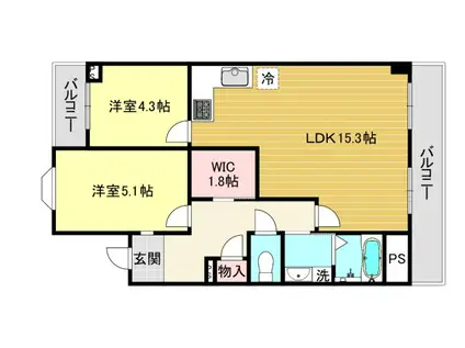 MSマンション(2LDK/2階)の間取り写真