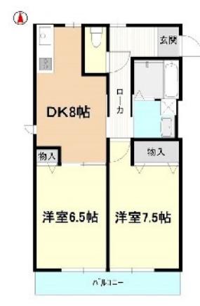 アンセリアA(2DK/1階)の間取り写真