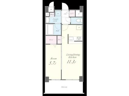 キルシュバーム深江(1LDK/4階)の間取り写真