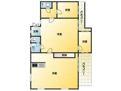 ローヤル若葉 (4LDK/6階)の間取り写真