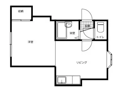 CENTURY21A(1DK/2階)の間取り写真