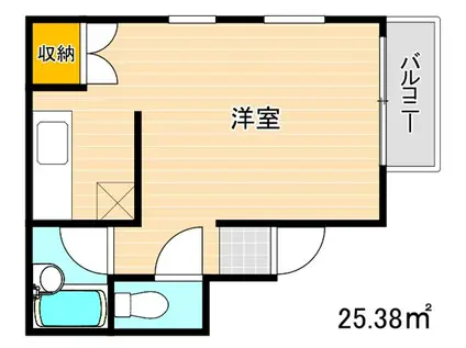 ベルザ南片江(1K/3階)の間取り写真