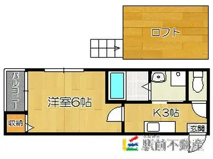 STAGE小戸III(1K/1階)の間取り写真