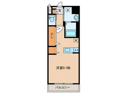 LEGEND鍛冶町(ワンルーム/7階)の間取り写真