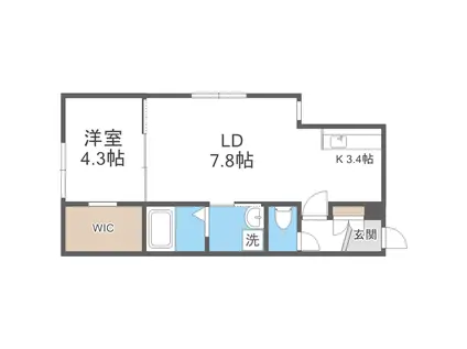 ファセットソリス(1LDK/4階)の間取り写真