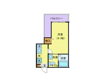 OASIS弘明寺A棟(1K/2階)の間取り写真