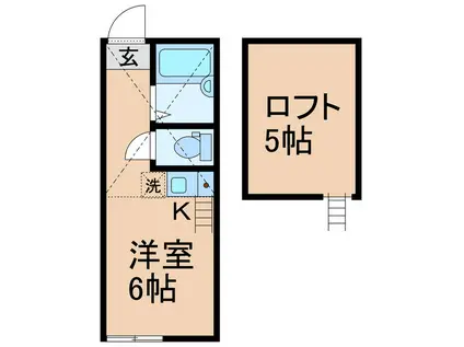 チェリーヒルズ保土ヶ谷(ワンルーム/2階)の間取り写真