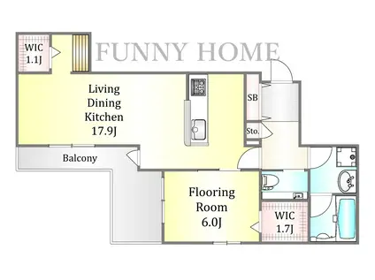 西品川3丁目メゾン(1LDK/3階)の間取り写真