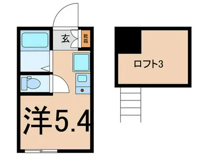 リュミエ安善(ワンルーム/1階)の間取り写真