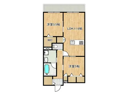 4階建千年ヘーベルメゾン(2LDK/1階)の間取り写真