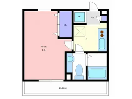 マ・メゾン飛田給(1K/2階)の間取り写真