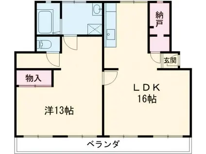 JR和歌山線 布施屋駅 徒歩3分 4階建 築54年(1LDK/4階)の間取り写真