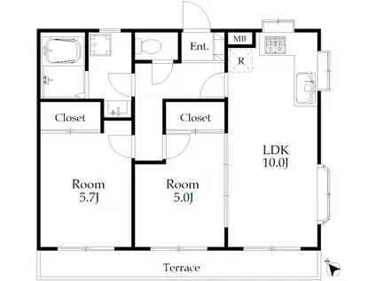 アーバンライフ多摩境(3K/1階)の間取り写真