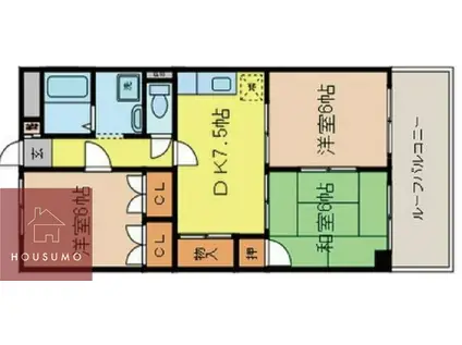 ミダスハイツ(3DK/3階)の間取り写真