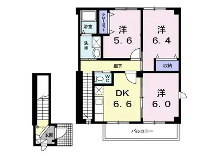 アルカンシェルR(3DK/2階)の間取り写真