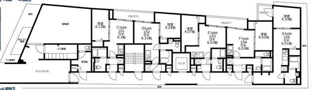 U RESIDENCE武蔵小山(1DK/1階)の間取り写真