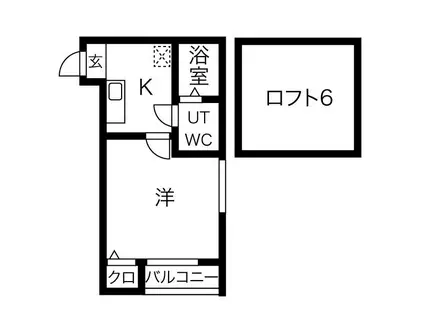 コンパートハウス上飯田(1K/2階)の間取り写真