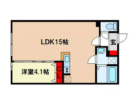 クリエール小郡(1LDK/2階)の間取り写真