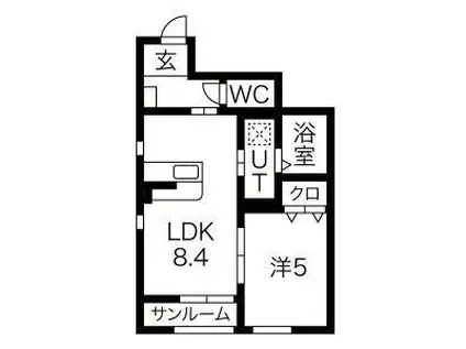 セレッソ袖野田(1LDK/1階)の間取り写真