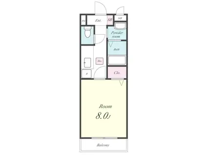 プリメロエストゥディオ(1K/2階)の間取り写真