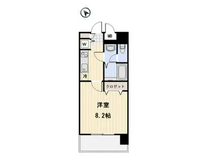 メゾン・ド・ヴィレ中目黒(1K/5階)の間取り写真