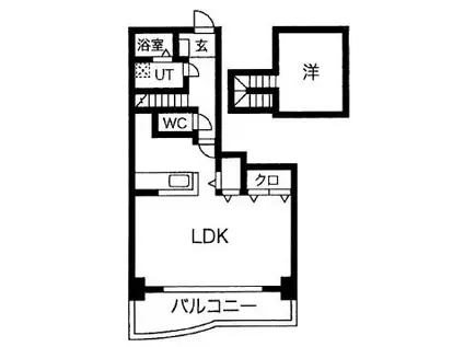 クレモナ山手(1LDK/2階)の間取り写真