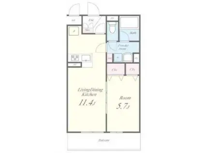 プローシュ(1LDK/1階)の間取り写真