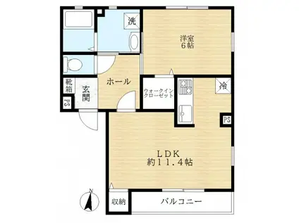 グレイス船堀(1LDK/3階)の間取り写真