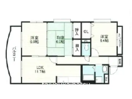 パル・あじさい(3LDK/2階)の間取り写真