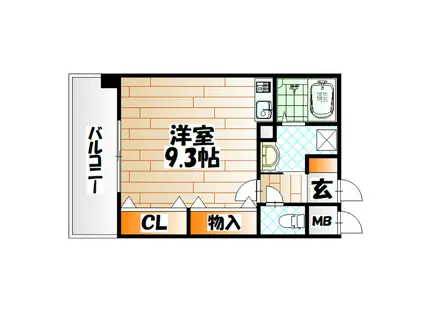 ハートピア鍛治町(ワンルーム/4階)の間取り写真