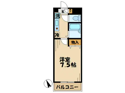 ルピナス5(1K/2階)の間取り写真