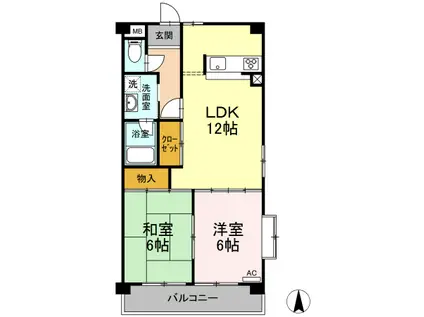 コーラル半田(2LDK/2階)の間取り写真