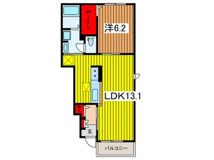 フラワーガーデンA(1LDK/1階)の間取り写真