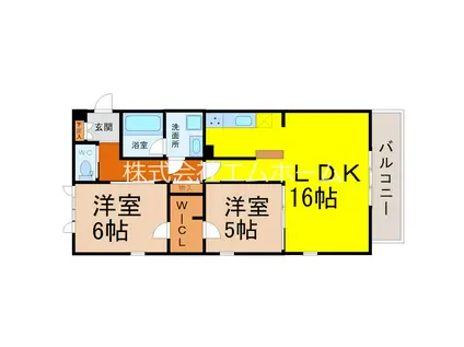 MONBELIER七条(2LDK/2階)の間取り写真