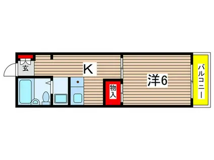 パレロワイヤル三笠(1K/4階)の間取り写真