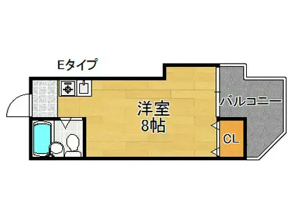 カサクメール玉出(1K/4階)の間取り写真