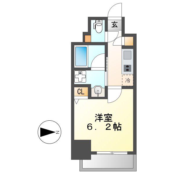 CAVANA新栄(1K/7階)の間取り写真