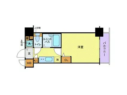 トーシンフェニックス芝浦ベイフォート(1K/2階)の間取り写真