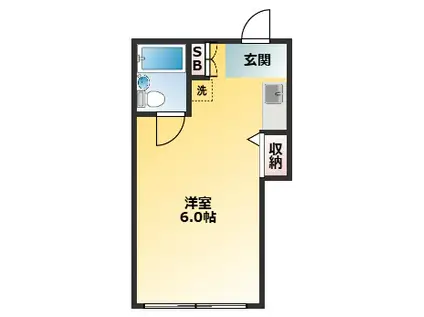 ルージュ駒場(ワンルーム/3階)の間取り写真