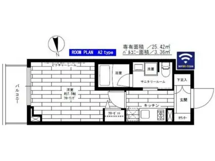 ステージファースト新御徒町II(1K/9階)の間取り写真