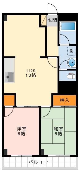 センチュリー山繁(2LDK/3階)の間取り写真